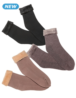 Socken, 3er-Pack, khaki + schwarz + braun
