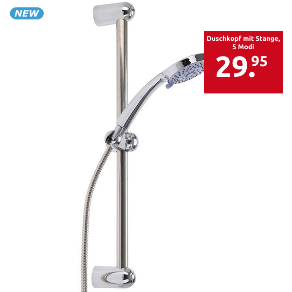 Duschkopf mit Stange, 5 Modi