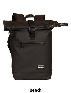 Bench Rucksack mit Rollverschluss, schwarz
