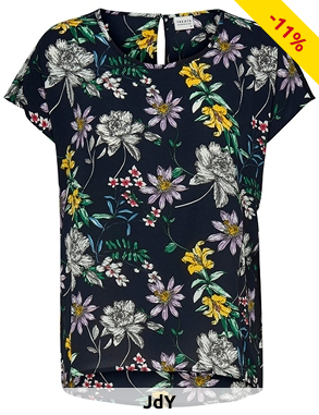 JACQUELINE de YONG Stretchiges Top, blau/bedruckt