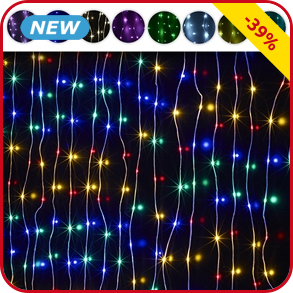 Bunter Lichtvorhang, 240 LED, 200 x 240 cm