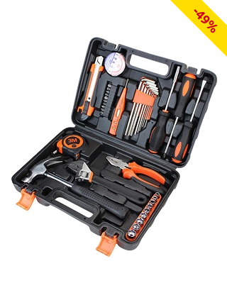 Werkzeugkasten, 38-teilig, aus Karbon-Stahl