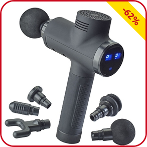 Muskelmassage Gun, 6 Geschwindigkeiten, 6 Massageköpfe