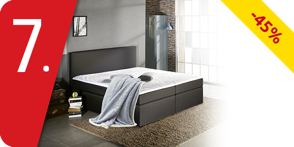 Boxspring-Bett «Trendy 2», feste Matratze, 160 x 200 cm, schwarz