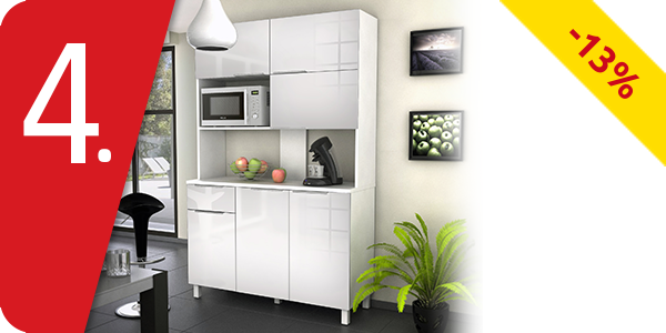 Mikrowellen-Möbel «Glossy» mit 6 Schranktüren, weiss