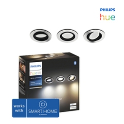 PHILIPS Hue White Ambiance LED inbouwspot Milliskin Ø 90 mm wit, 3 stuks | HORNBACH