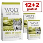 12 + 2 kg gratis! 14 kg Wolf of Wilderness droogvoer