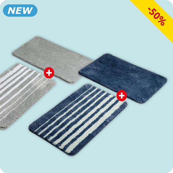 Badteppich «Stripe», 2 Stück, grau