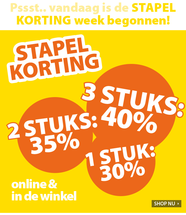 Stapelkorting is begonnen bij terStal. Meer items, meer voordeel voor jou.