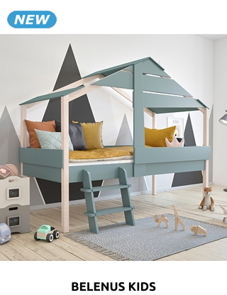 BELENUS KIDS Bett «Forêt», 90 x 200 cm, grün