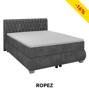 Boxspringbett «Tango», 160 x 200 cm, grau