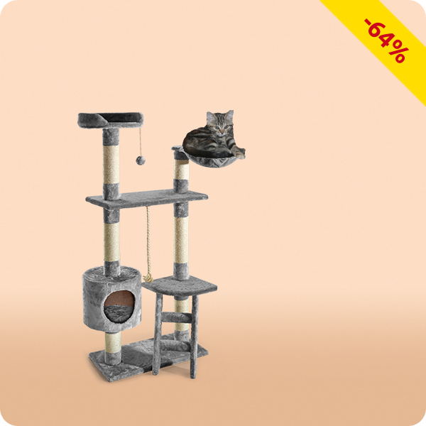 Katzenbaum Ritchie mit Leiter, grau