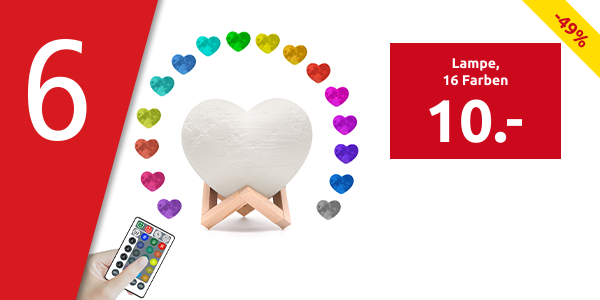 Lampe «Heart Light», 16 Farben, Ø10 cm