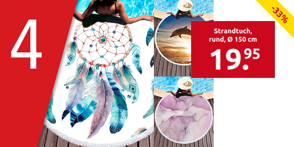 Strandtuch, rund, Ø 150 cm, «Traumfänger»