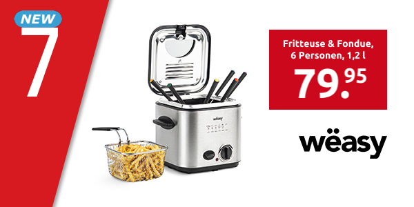 wëasy Fritteuse & Fondue, 6 Personen, 1,2 l