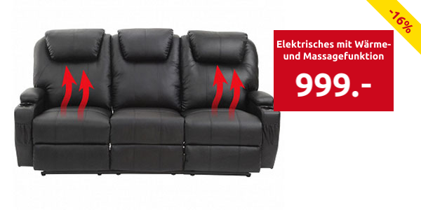 Elektrisches 3er-Sofa mit Wärme- und Massagefunktion