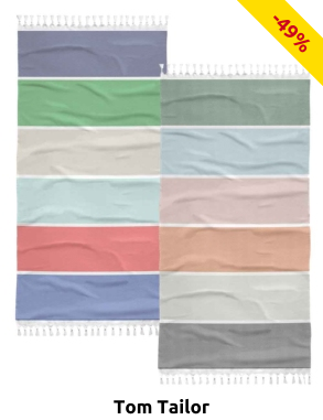 Hamamtuch aus reiner Baumwolle, blau gestreift