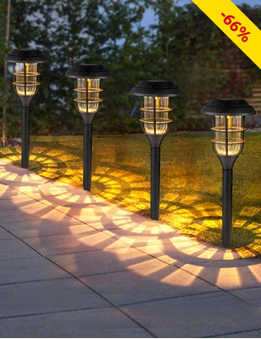 Solarlampe «Muhli», 4 Stück, mit Erdspiess