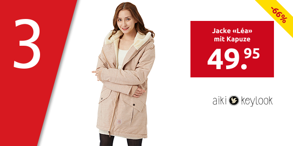 Jacke «Léa» mit Kapuze, beige meliert