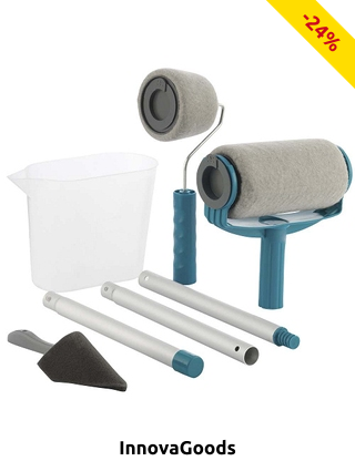 InnovaGoods Tropfsichere Farbrolle, 5-teilliger Set, blau