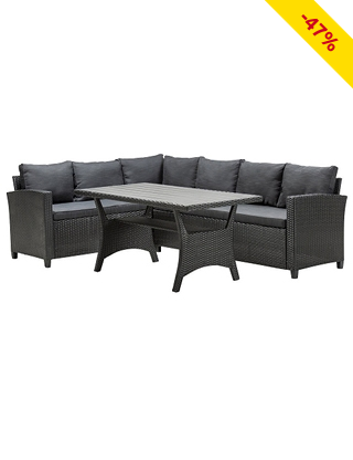 Gartenset «Porto, Sofas + Tisch, grau