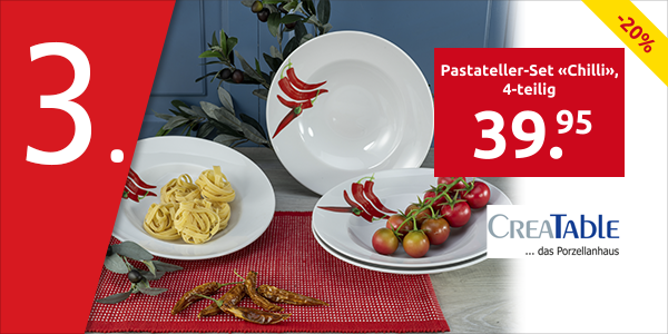 Creatable Pastateller-Set «Chilli», 4-teilig
