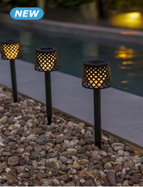 Solarlampen «Spitze», 3er-Set, mit abnehmbaren Erdspiess