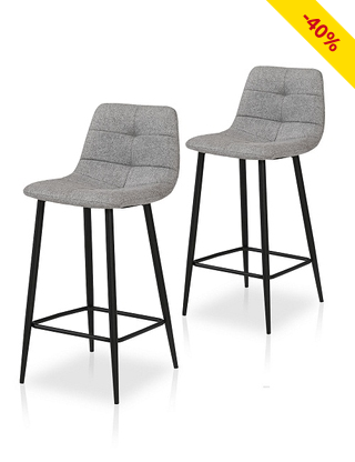 Barhocker «Barry», 2 Stück, grau