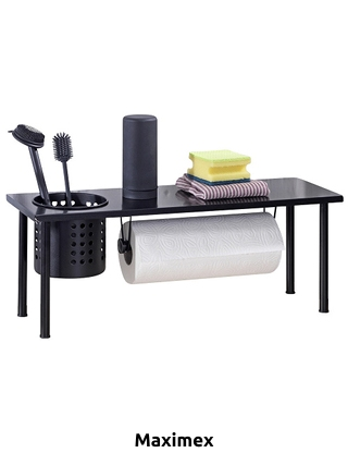Maximex niedrige Ablage, mit Haushaltspapier-Halter & Behälter