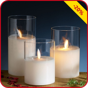 LED-Glaskerzen, 3 Stück