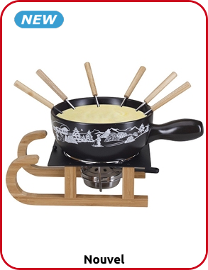 Nouvel Fondue-Set «Schlitten Wintersport»