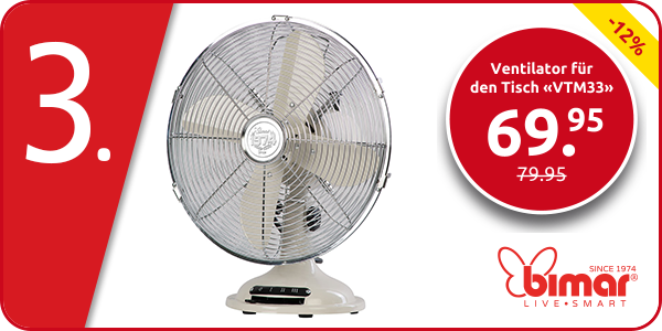 Bimar Ventilator für den Tisch «VTM33», 3 Geschwindigkeiten, H 30 cm