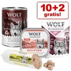 10 + 2 gratis! 12 x 300 g/ 400 g Wolf of Wilderness Natvoer