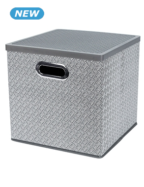 Vliesbox mit Deckel, 27 x 27 x 27 cm, grau