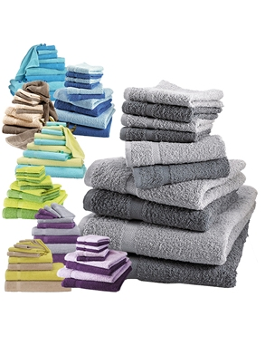 10-teiliges Frottee-Set, superflauschig, grau/anthrazit