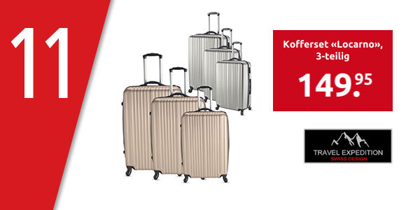 TRAVEL EXPEDITION Kofferset «Locarno», 3-teilig, H 57/67/77 cm, light, champagne