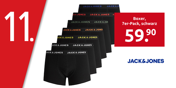 Jack & Jones Boxer, verschiedenfarbiges Logo, 7er-Pack, schwarz