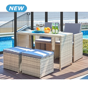 Gartenset «Cube», 5-teilig, grau