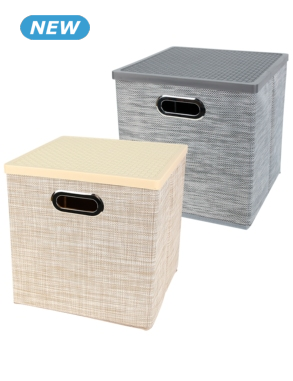 Aufbewahrungsbox, 27x28x27 cm, mit Deckel, goldfarben