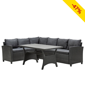 Gartenset «Porto, Sofas + Tisch, grau