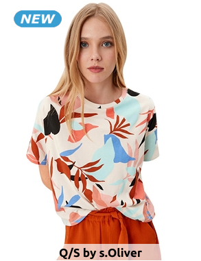 Q/S by s.Oliver T-Shirt mit Motiv, beige/bunt