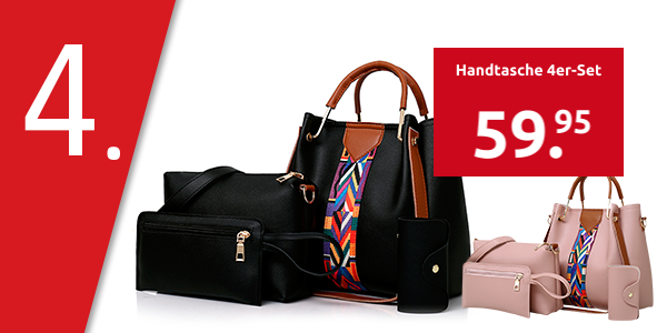 Handtasche 4er-Set, schwarz