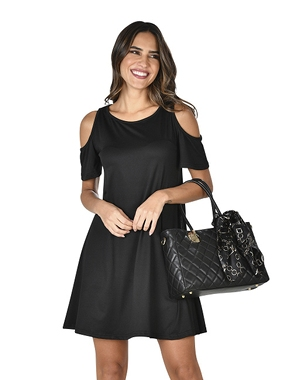 Kleid mit Milchprotein-Faser, schwarz