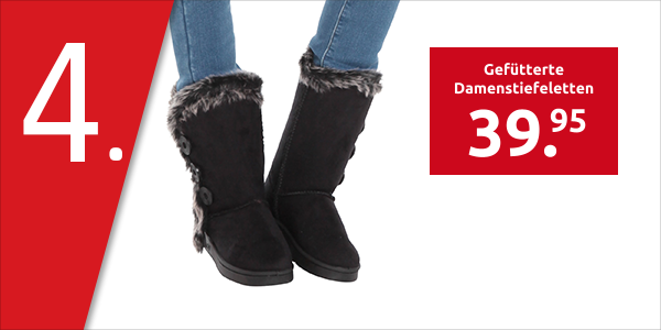 Gefütterte Damenstiefeletten, schwarz