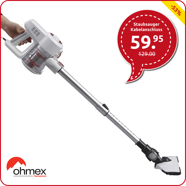 Ohmex Zyklon-Staubsauger 2-in-1, Kabelanschluss, VCL-6080MOP