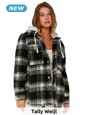 TALLY WEiJL Jacke mit grossen Taschen, schwarz/weiss kariert