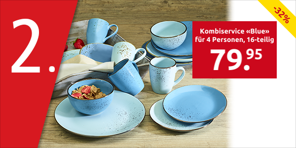 Kombiservice «Blue» für 4 Personen, 16-teilig