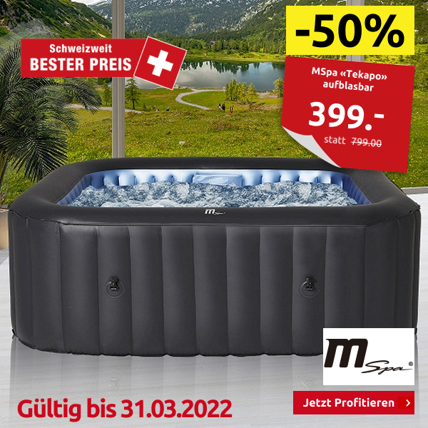 MSpa «Tekapo» aufblasbar, 4 Personen, 108 Jet-Düsen