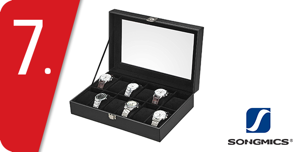 Uhrenbox mit 12 Fächern, B ca. 30 cm