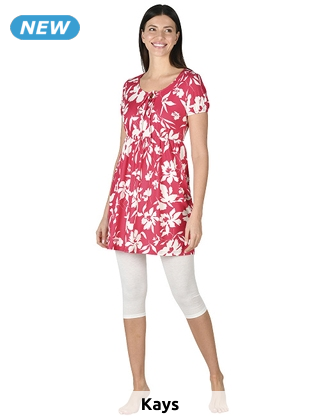 Ensemble Tunika + Leggings, fuchsia + weiss